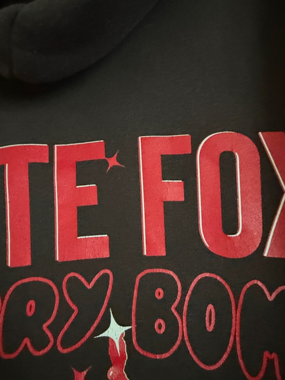 White Fox Charcoal Hoodie with Pink Cherry Logo - Picture 6 of 7